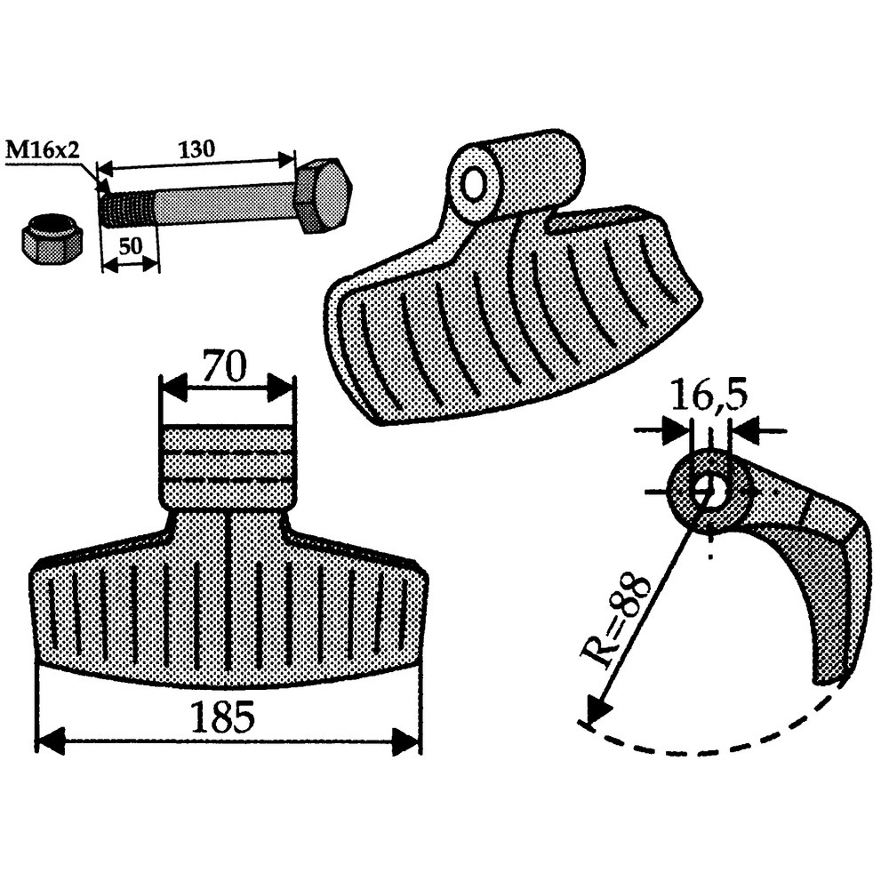 Fléau marteau adapté pour HMF, Agricom