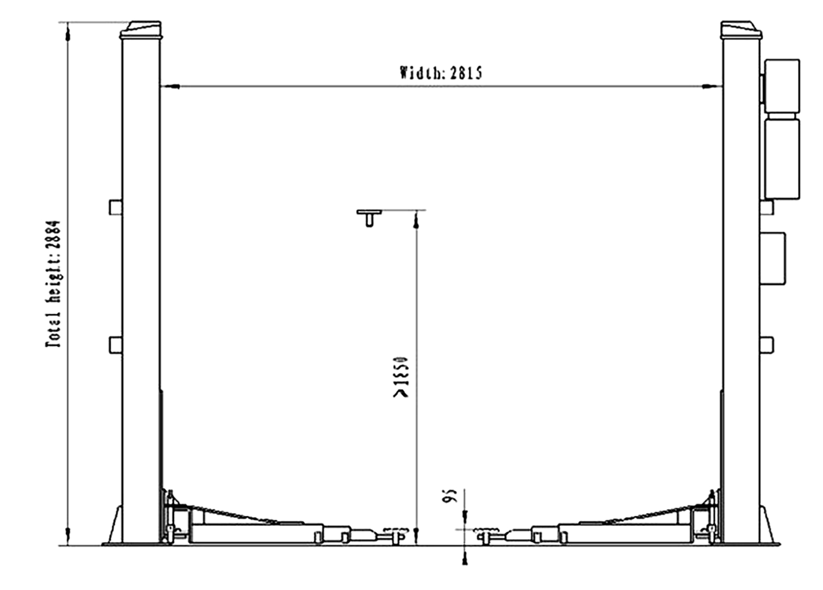 Hebebühne 2-Säulen 4T VP Premium 400Volt