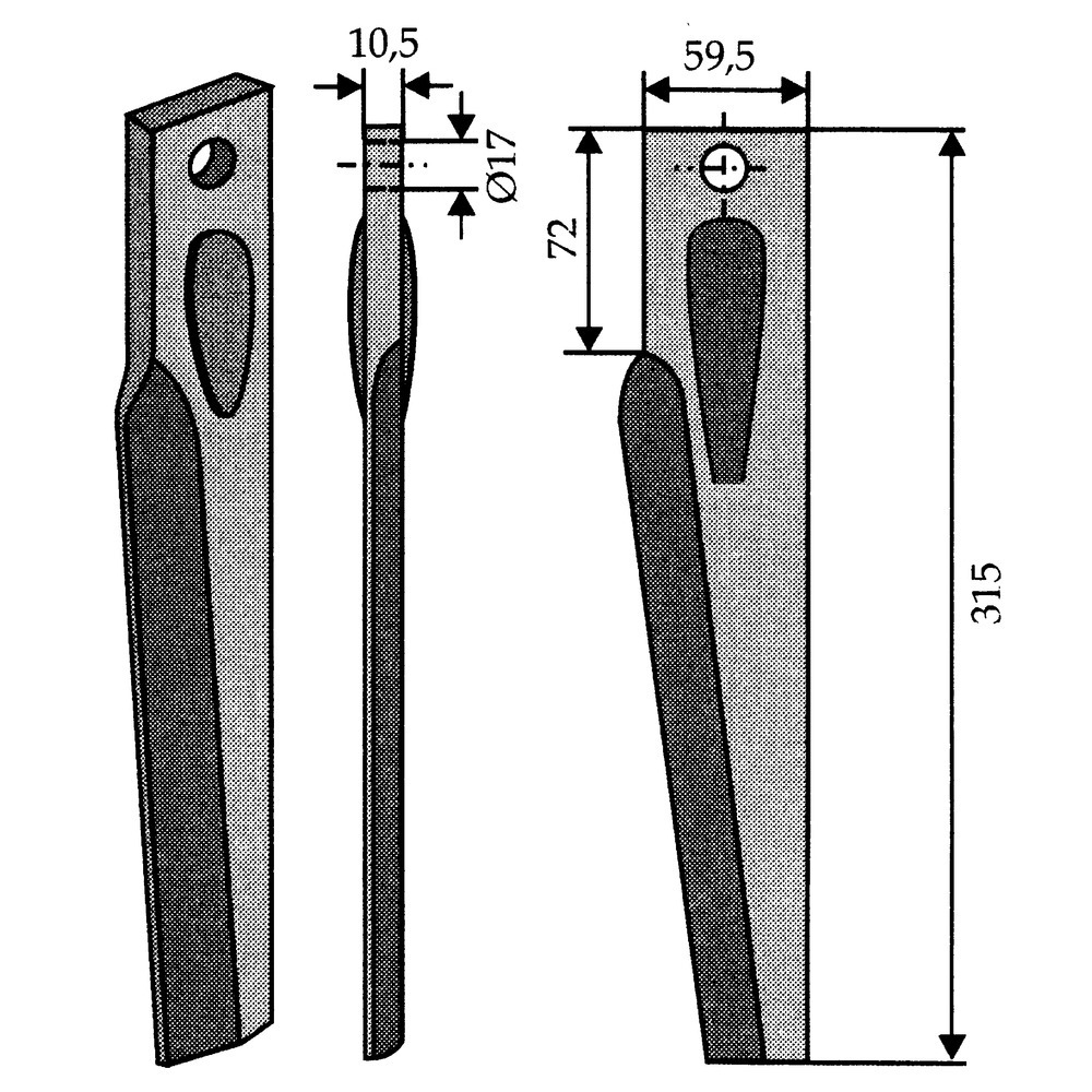 Dents pour herses rotatives au lieu de Lely & Lemken