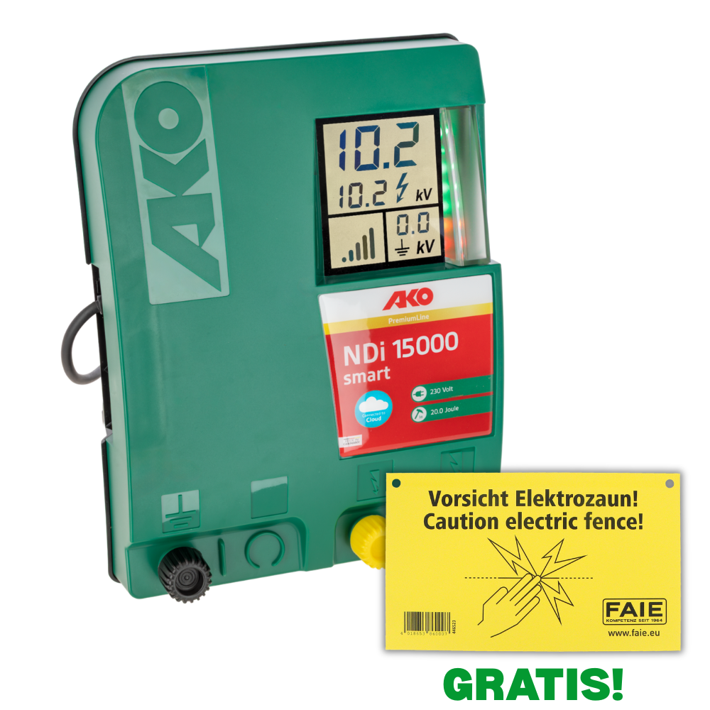 Électrificateur de clôture électrique NDI 15000 Smart numérique - 230 V