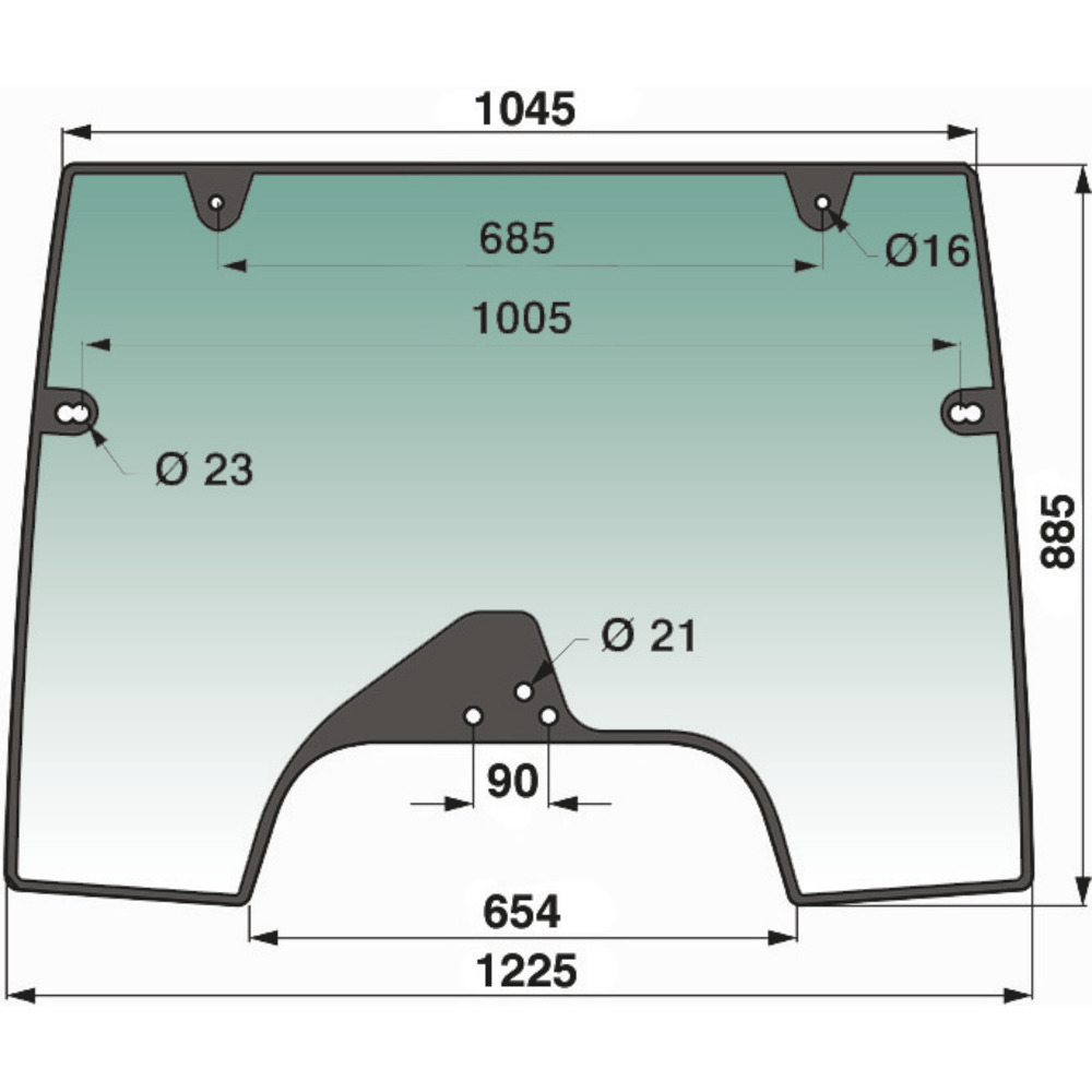 Pare-brise au-dessus