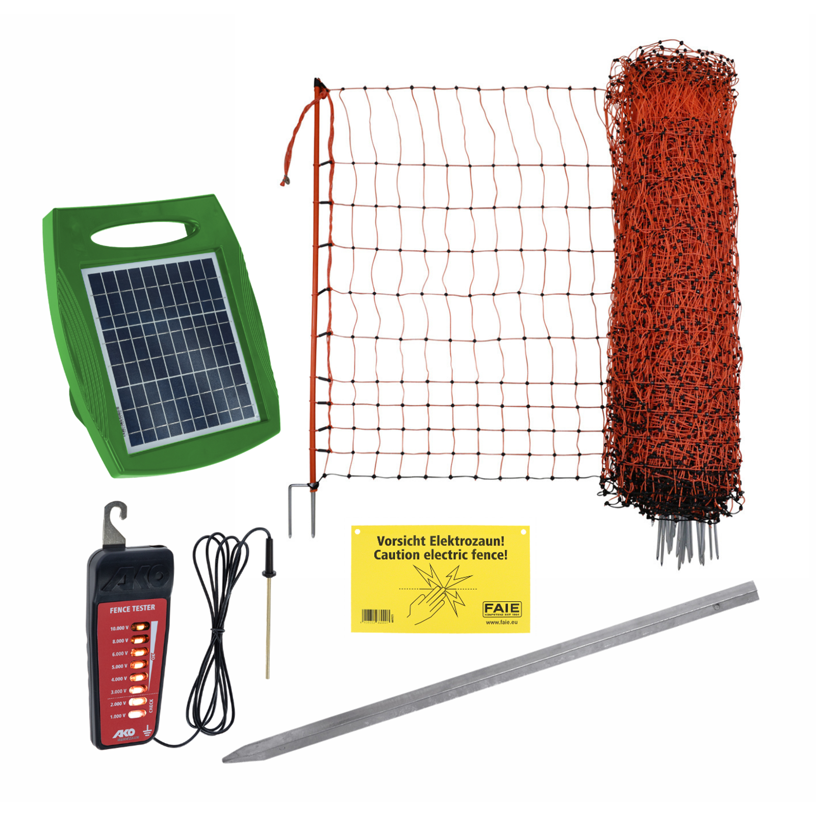 Geflügelnetz-Starterset Solar
