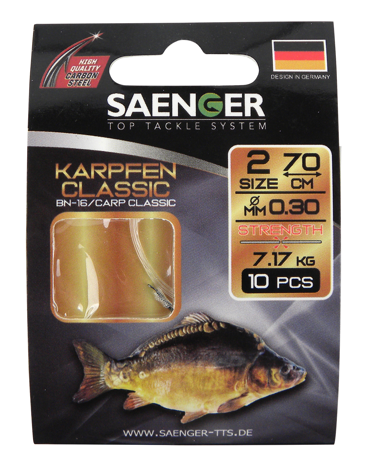 Bas de ligne pour carpe de taille 2, 0,30 mm