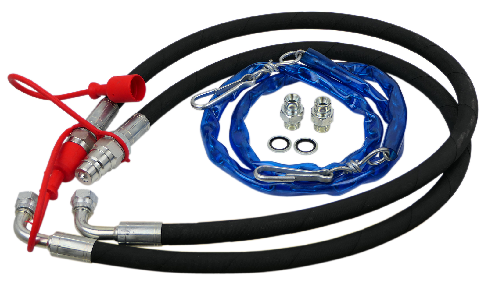 Hydraulischer Oberlenker Kat.2 mit Fanghaken, Kugelauge und Oberlenkerbügel, Hub 250mm
