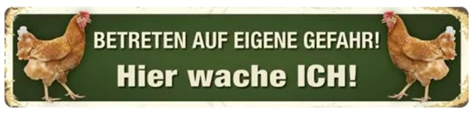 Plaque métallique « Ici, je veille » 46 x 10 cm 