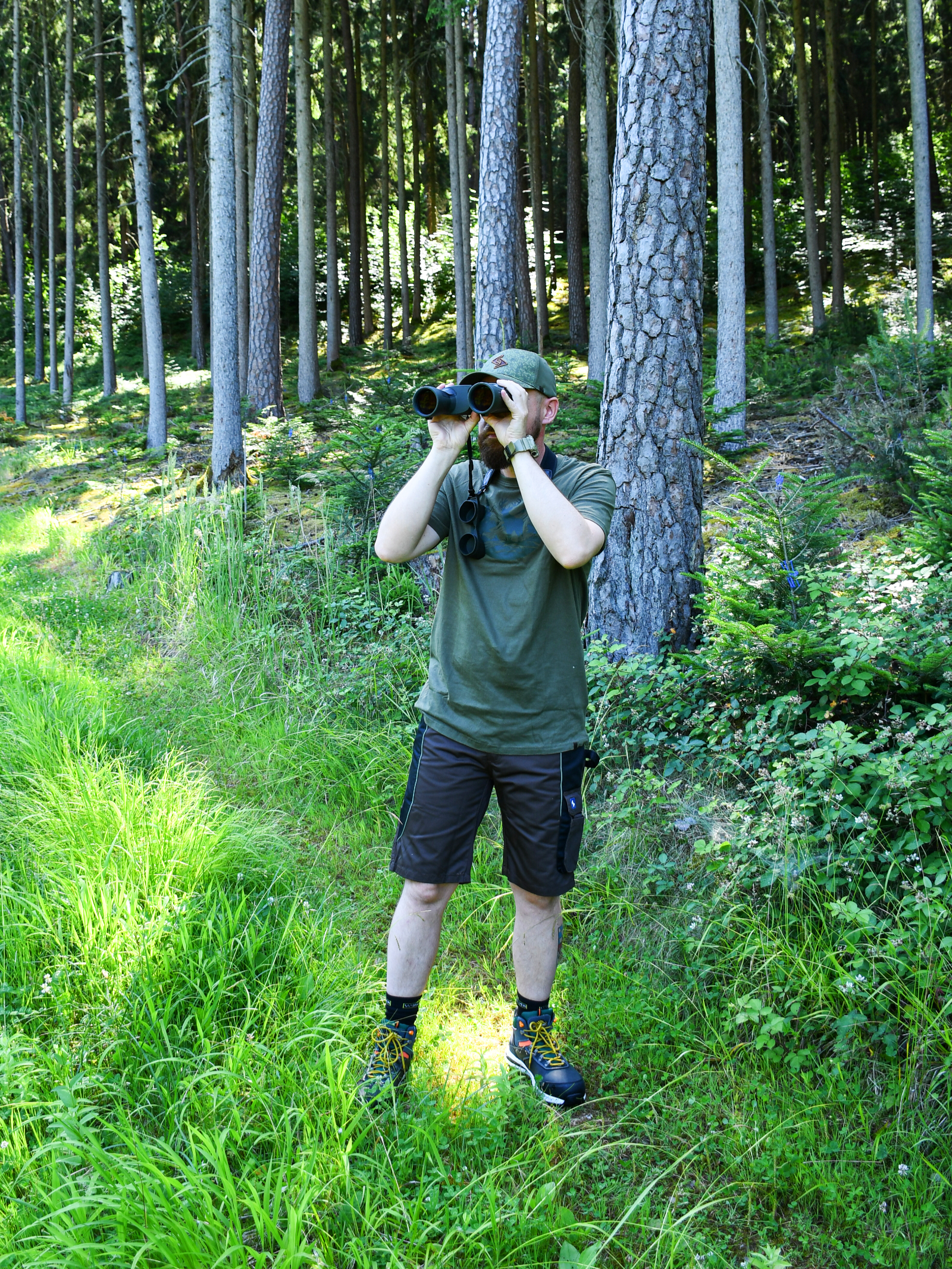 T-Shirt Jagd Hirschmotiv dunkeloliv