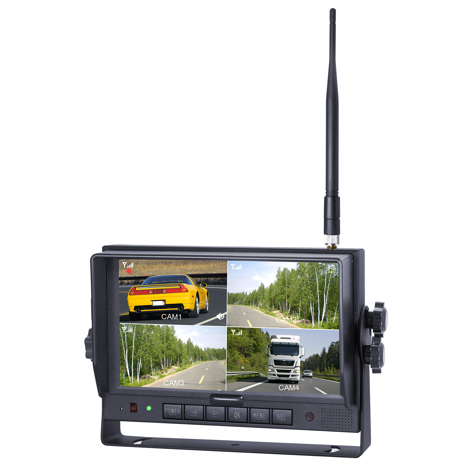 Moniteur 7" TFT-LCD à écran partagé