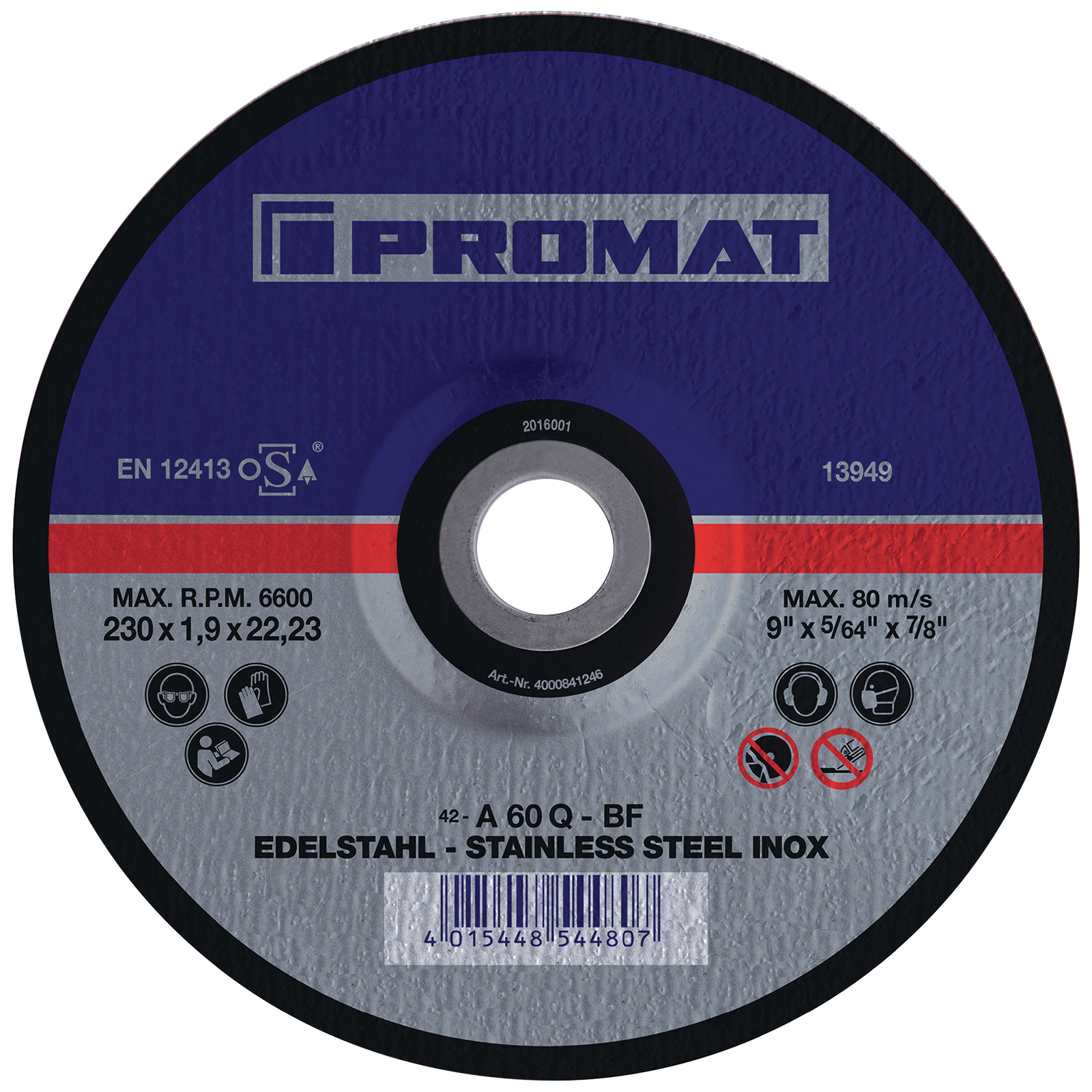 Disque à tronçonner INOX 230x1,9mm