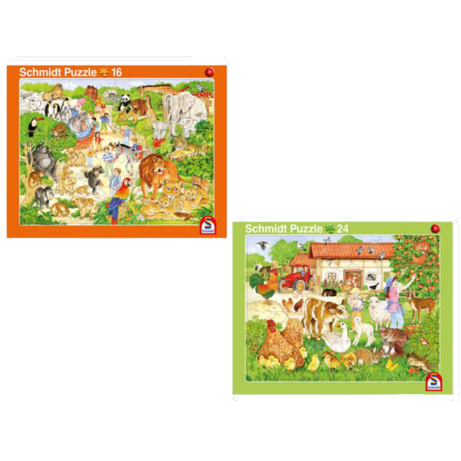 Rahmenpuzzle - Zoo und Bauernhof - 2er Set