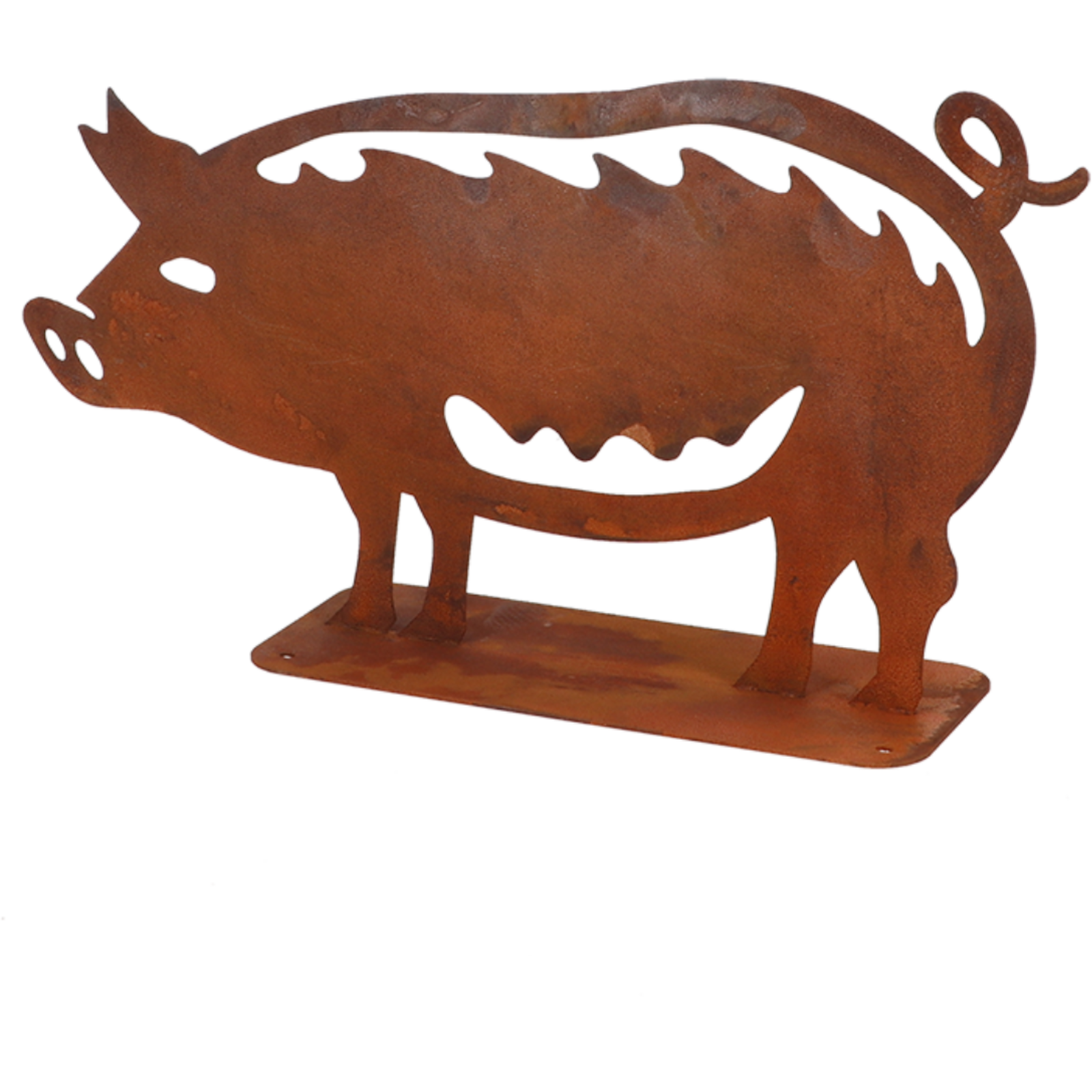 Figurine décorative de cochon en rouille