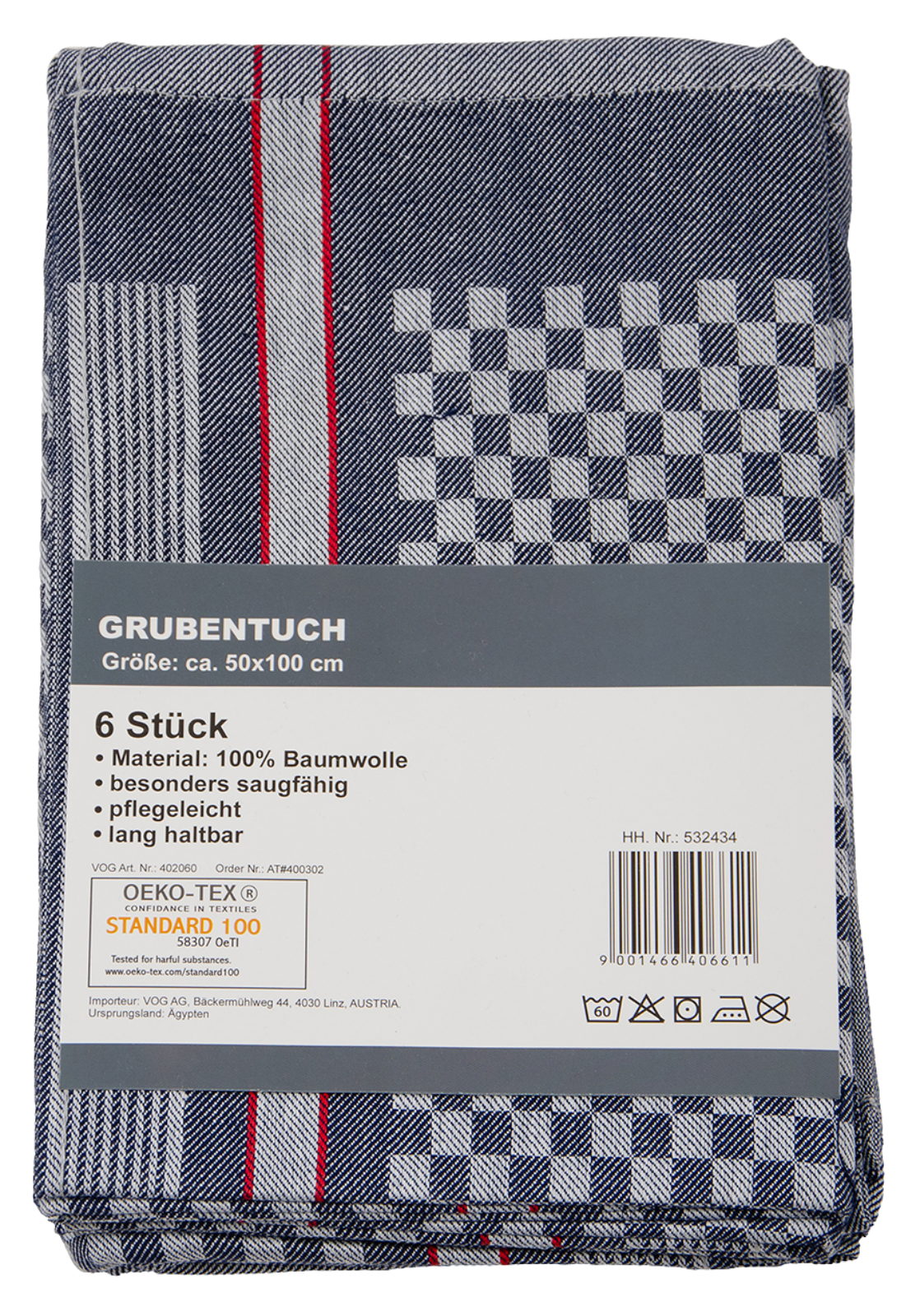 Grubentücher 6-er Pkg. 50 x 100 cm