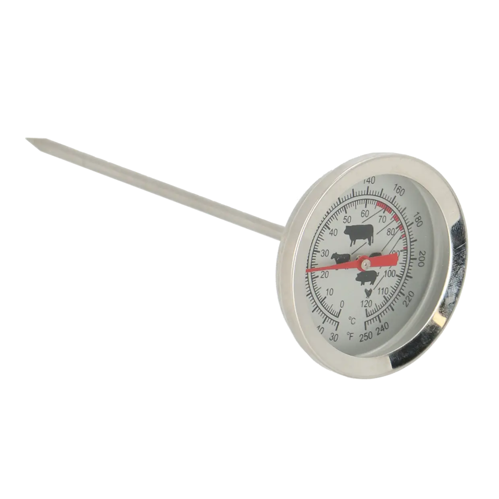 Thermomètre à viande analogique, acier inoxydable