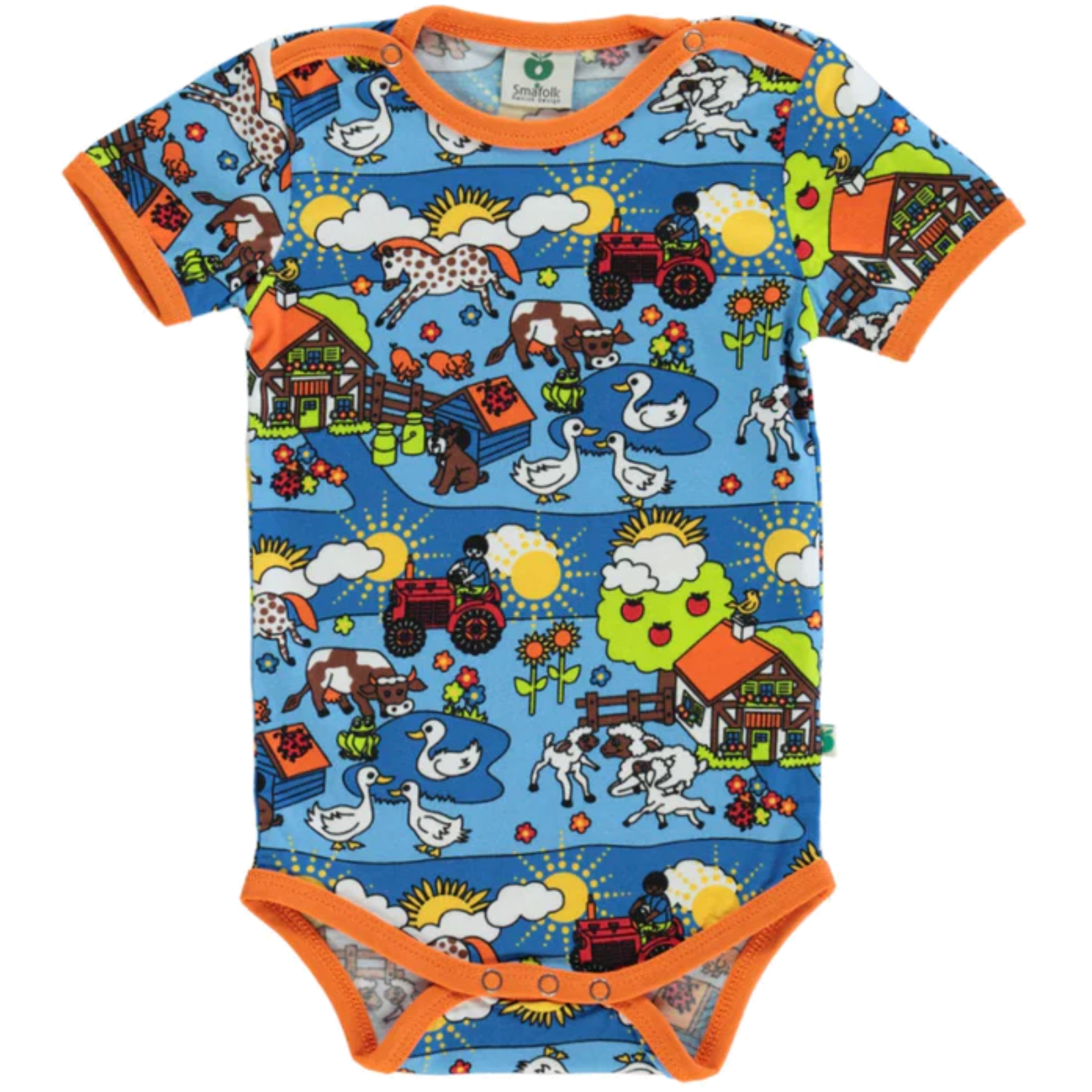 Kurzarmbody Farm blau