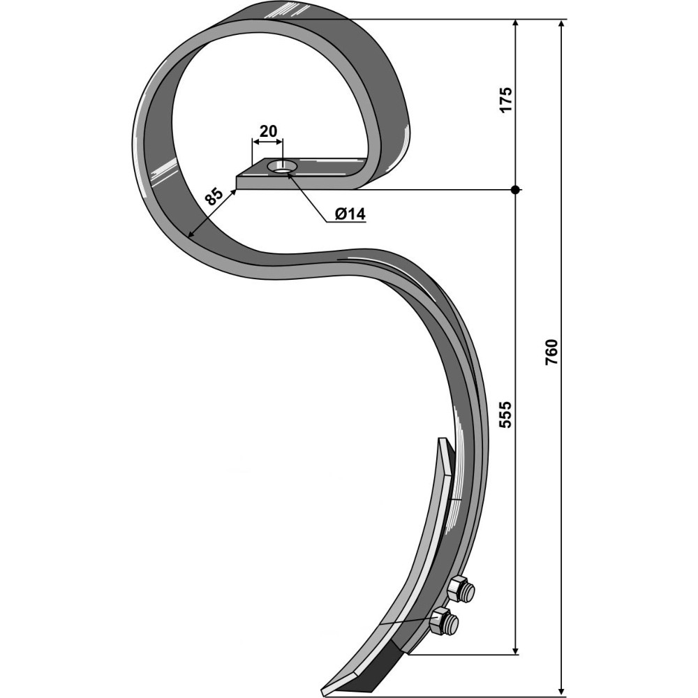Kultureggenzinke schwer komplett, 70x12