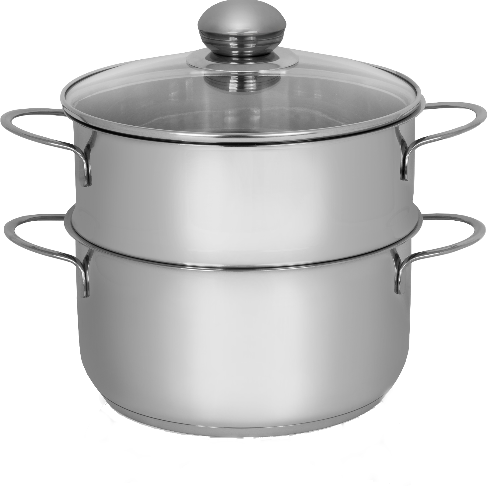 Cuiseur vapeur pour pommes de terre en acier inoxydable avec couvercle en verre 3l