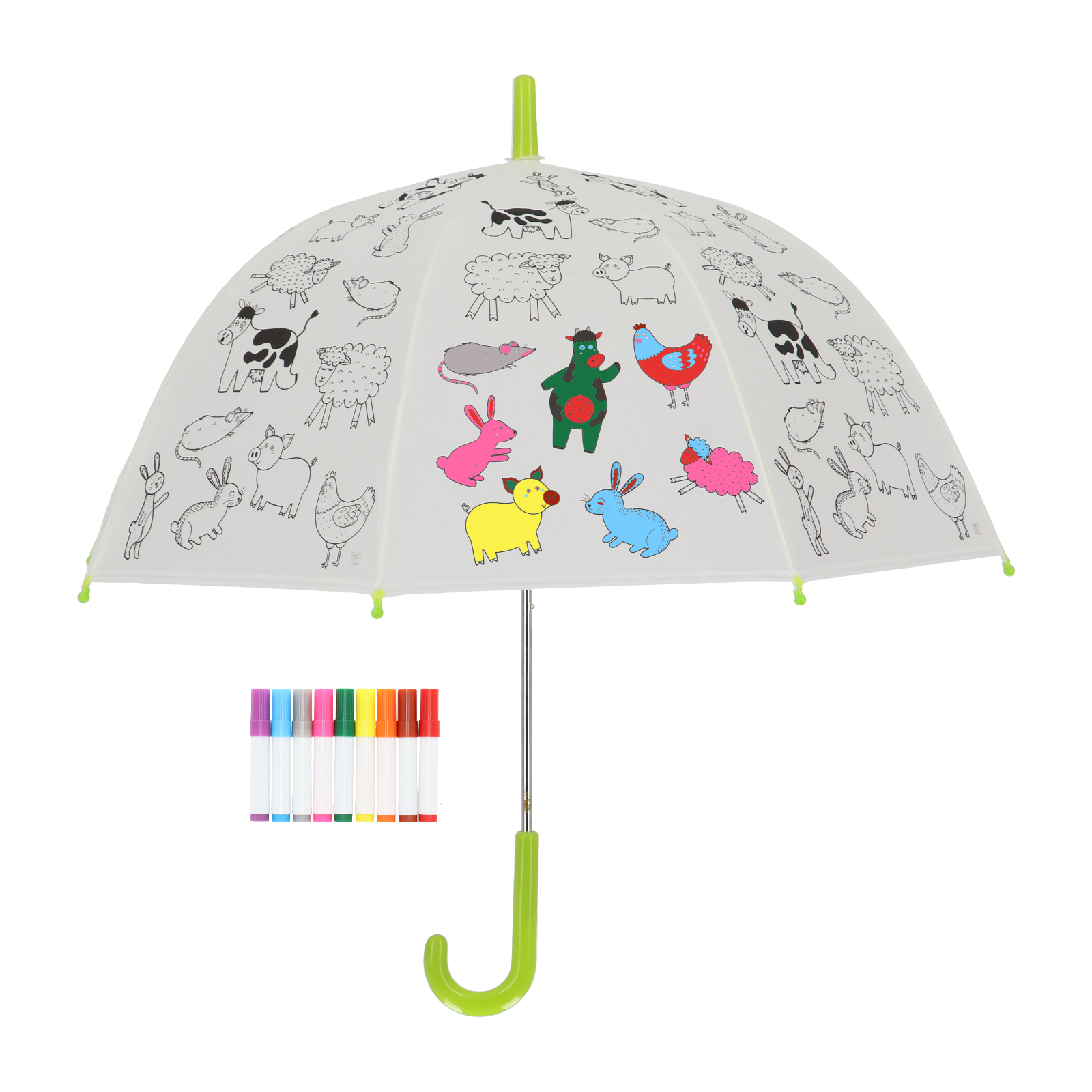 Parapluie pour enfants avec des animaux de la ferme à peindre soi-même