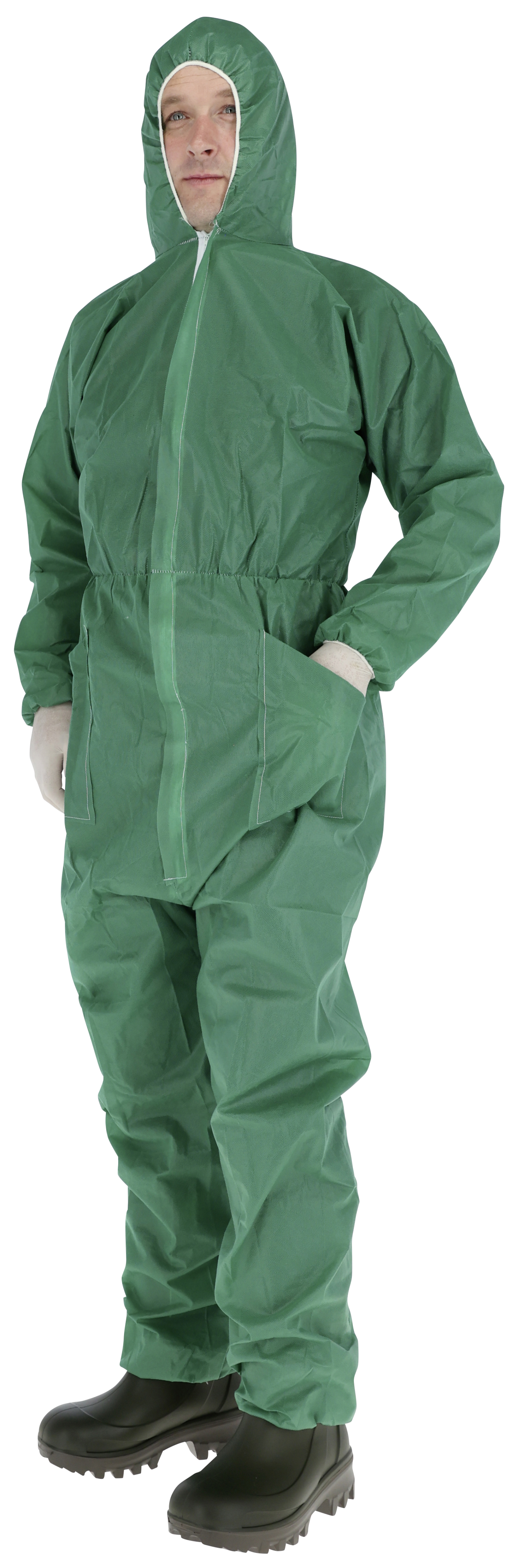 Combinaison jetable verte