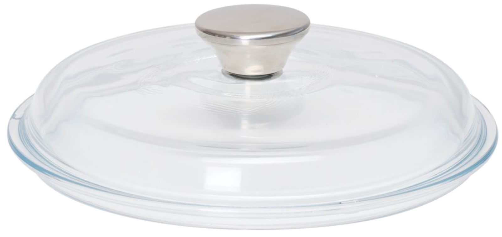 Glasdeckel hoch mit Edelstahlknopf 