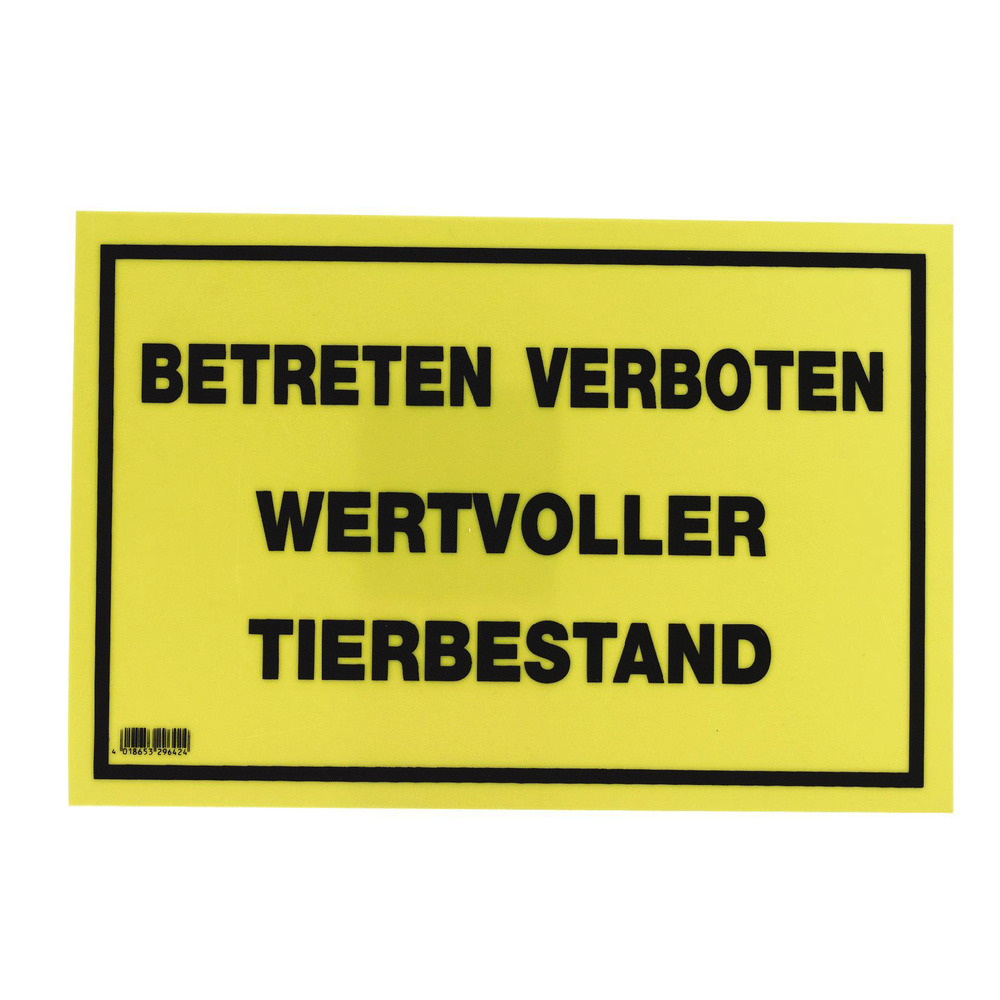 Warntafel „Wertvoller Tierbestand“