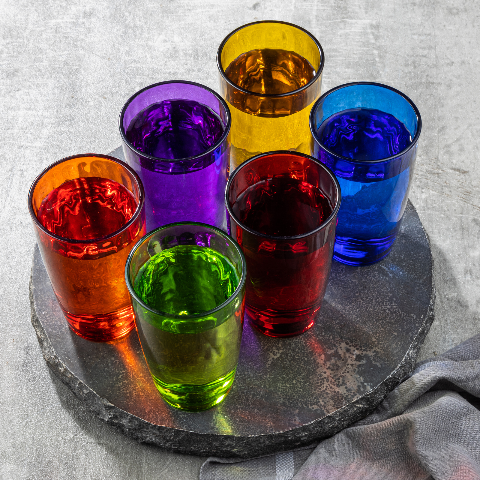 Trinkgläser 6er Set bunt