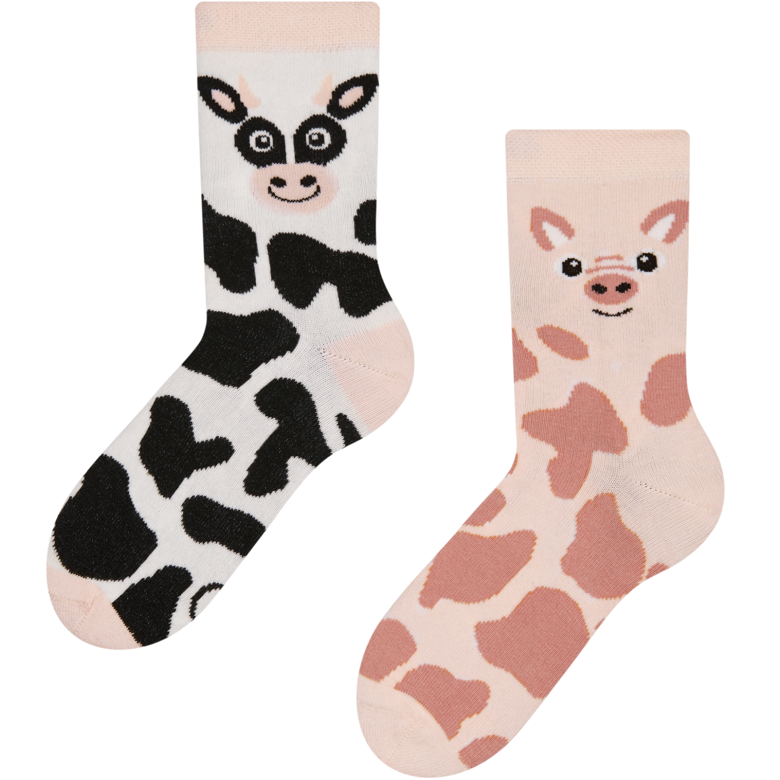  Chaussettes pour enfants vache et cochon 