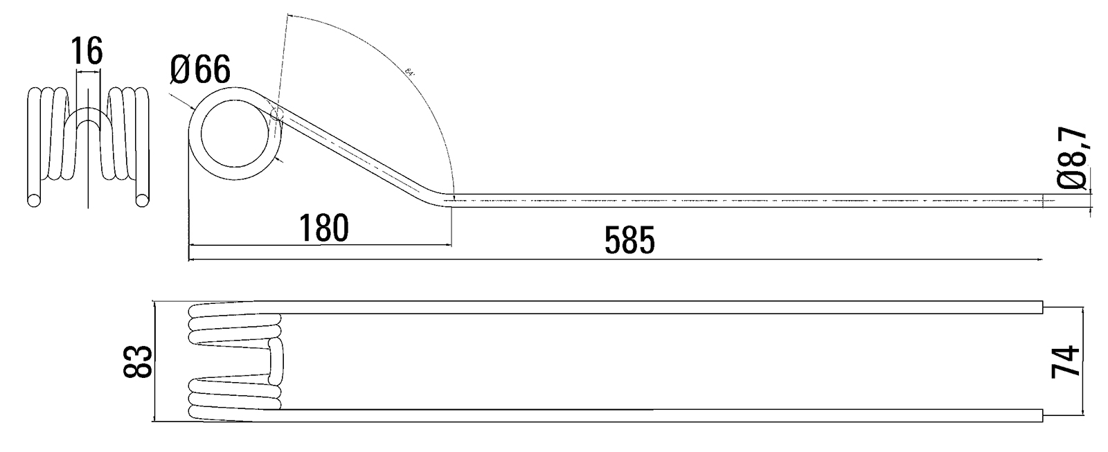 Dent rotative à andain Eurotop