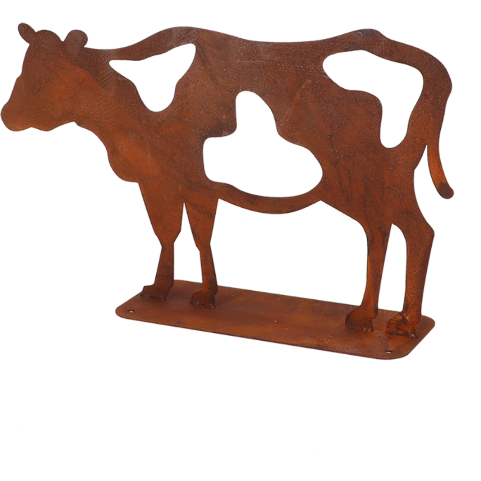 Figurine de vache décorative en rouille