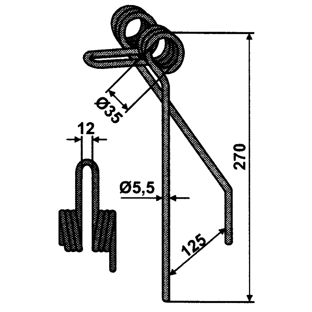 Dent de herse adaptée au semoir Saxonia