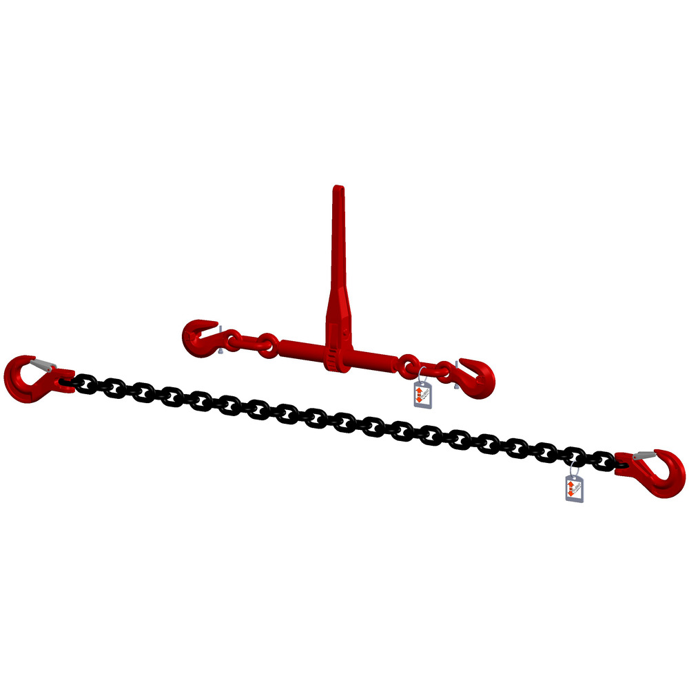 Chaîne d'arrimage avec tendeur à cliquet, 2 parties