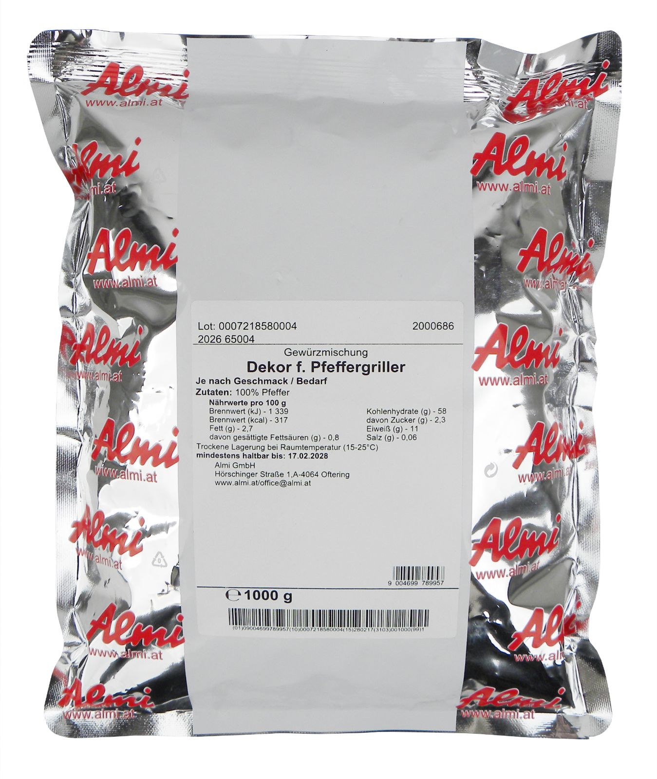 Décoration pour saucisses grillées au poivre 1kg