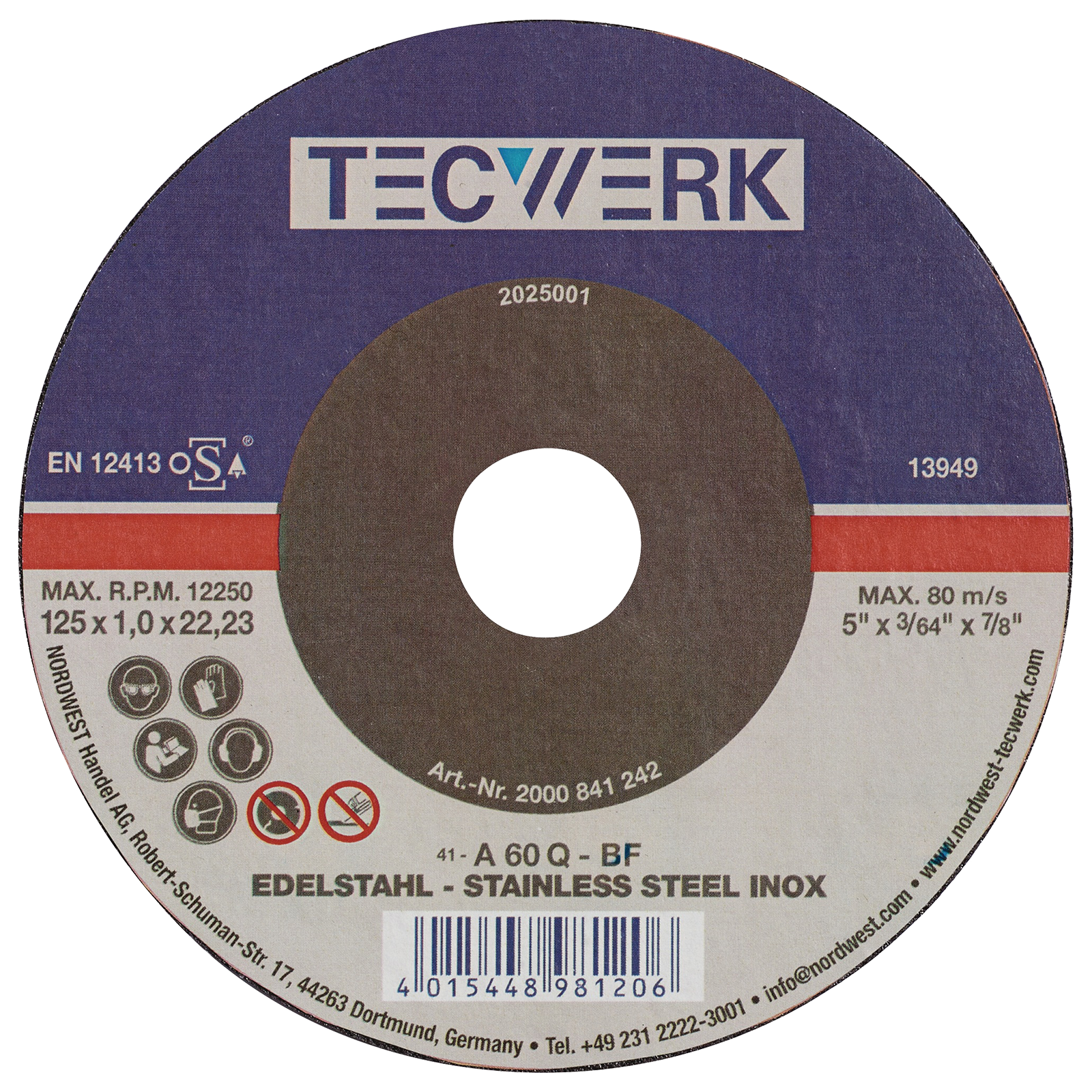 Disque à tronçonner INOX 230x1,9mm
