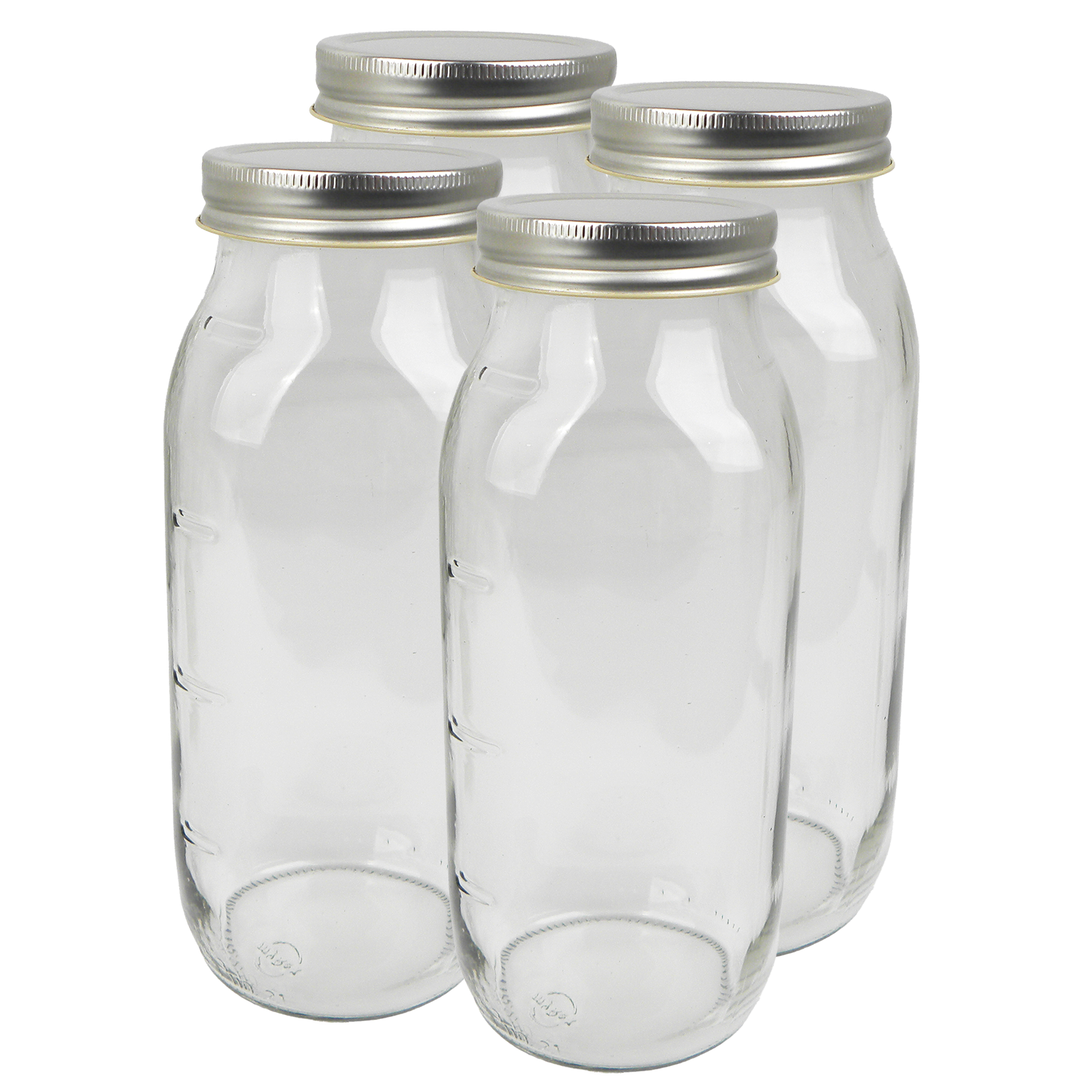 Saftflasche Multi 4-er mit Schraubdeckel silber GPI