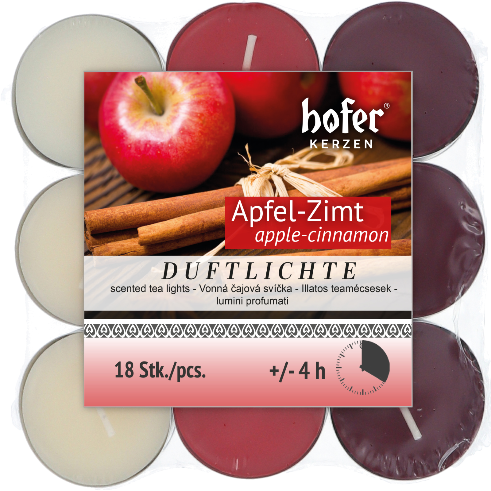 Teelicht Duft Apfel-Zimt 18er Pkg