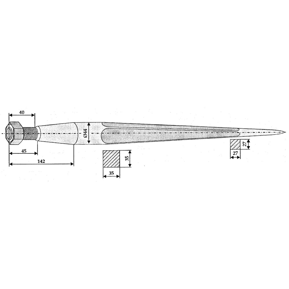 Schwerlastzinken Standard, Vierkantprofil