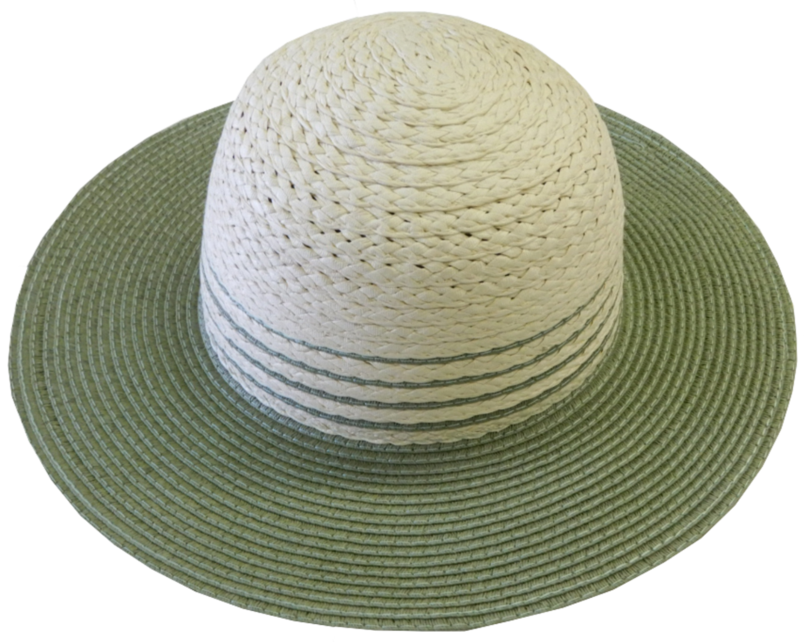 Strohhut Damen beige/grün Universalgröße
