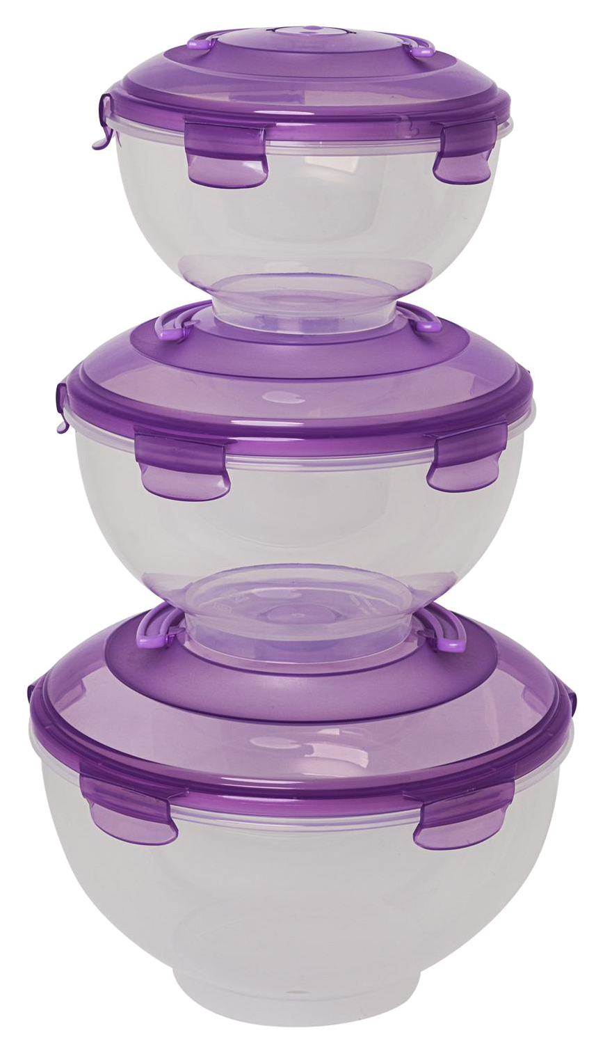 Lot de 3 saladiers avec poignée de transport