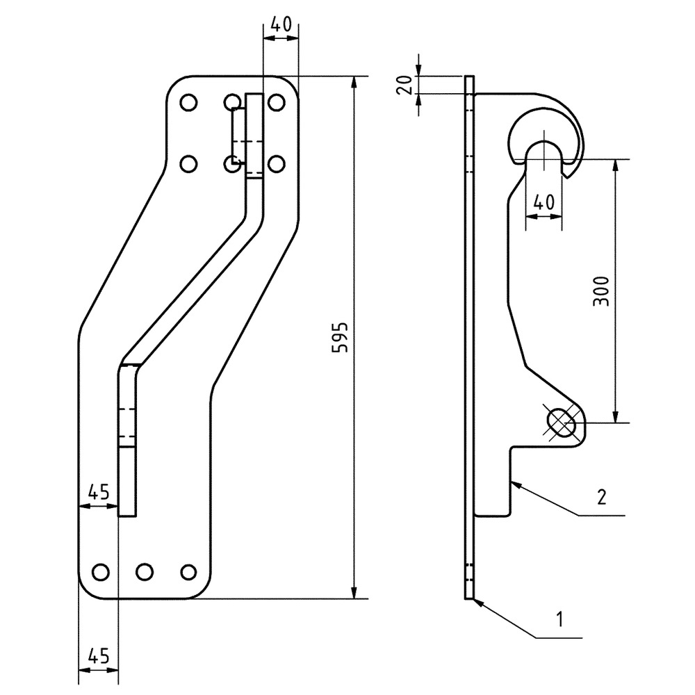 Konsole mit EURO Aufnahme, 1 Paar