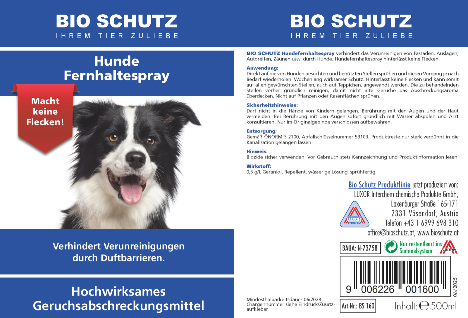 Hunde-Fernhaltespray 500 ml