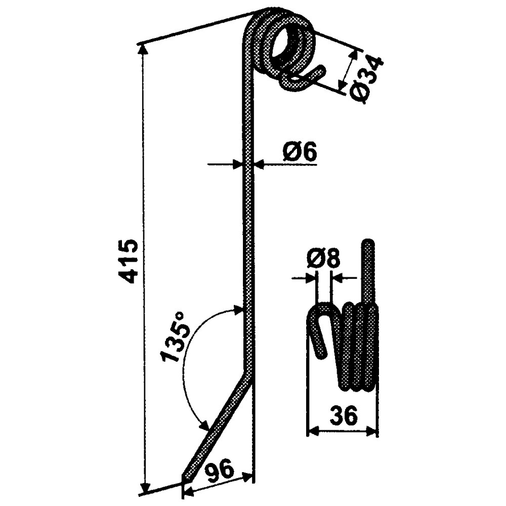 Dent de herse à biner adaptée à Hatzenbichler