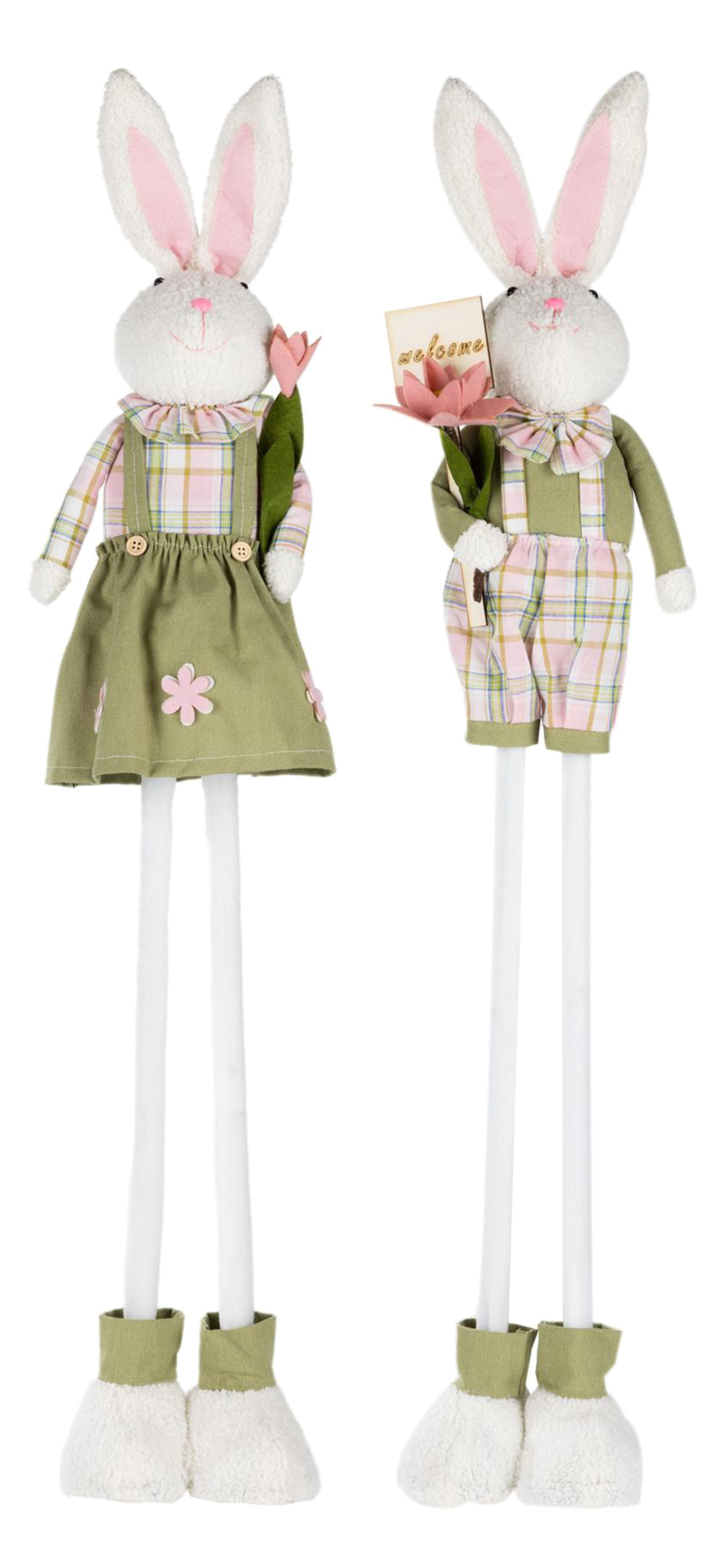 Lapin de Pâques debout, hauteur 85 cm, avec pattes télescopiques