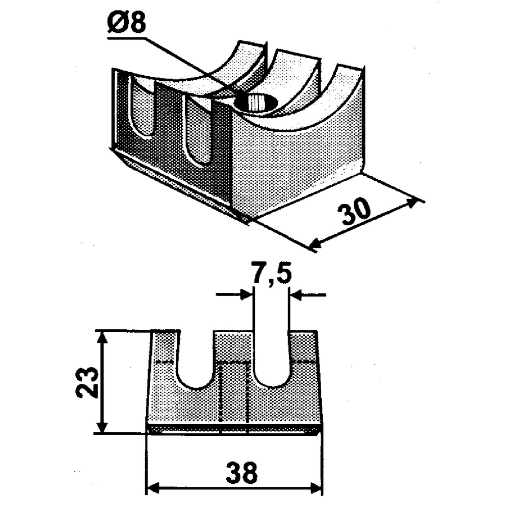 Supporto sfuso adatto a denti per strigliatrice Einböck Ø 7 mm