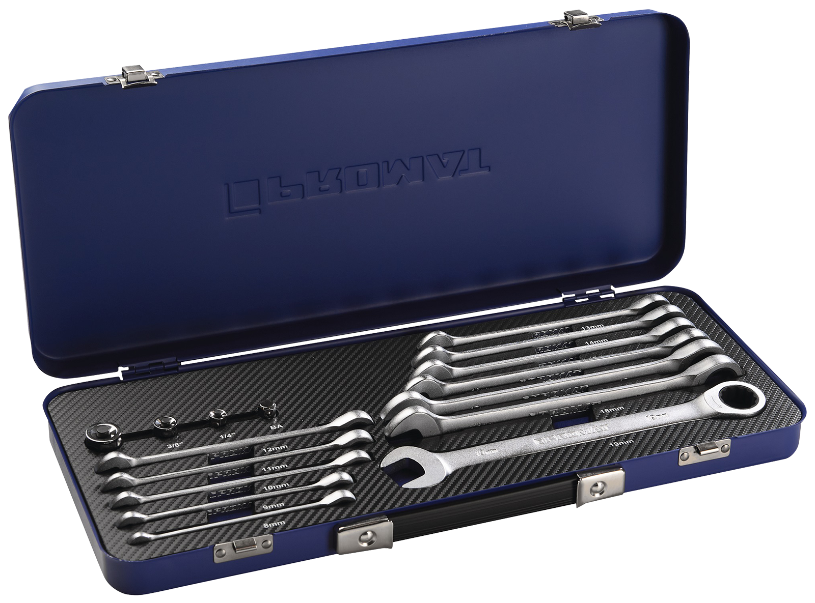 Jeu de clés mixtes à cliquet 17 pièces.