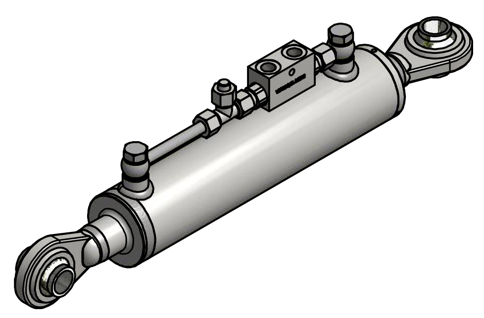 Hydraulikzylinder doppelwirkend 70/35/240mm mit Anschweißkugelaugen Ø 25,4mm und hydraulisch entsper