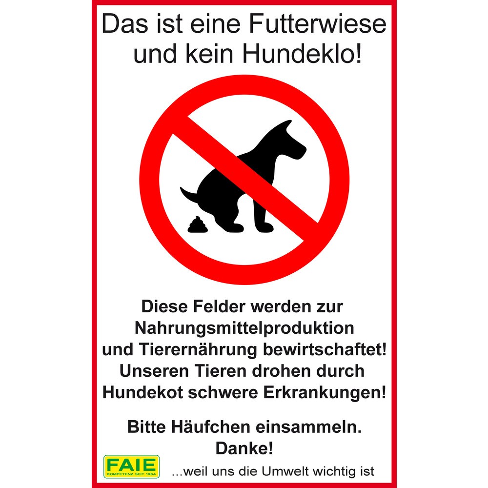 Bouclier „Nicht mit Hundekot verschmutzen!“