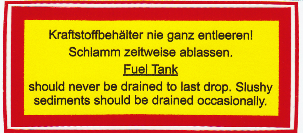 Étiquette Steyr &quot;Fuel Tank&quot; 80x35mm