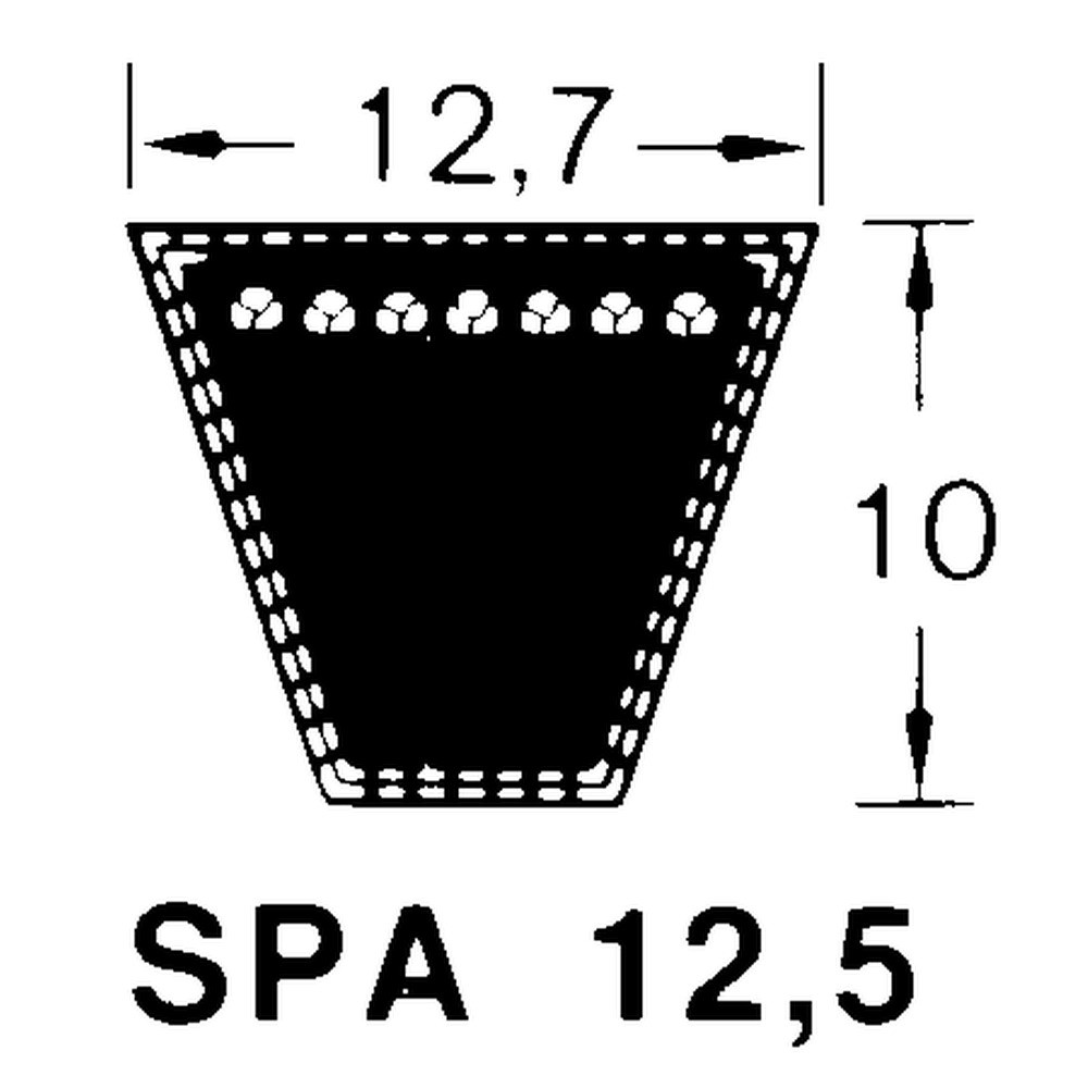 courroie trapézoïdale, 12,5 mm SPA