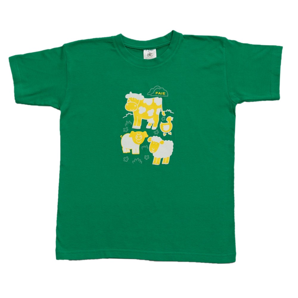 Kinder T-Shirt &quot;Bauernhoftiere&quot; grün