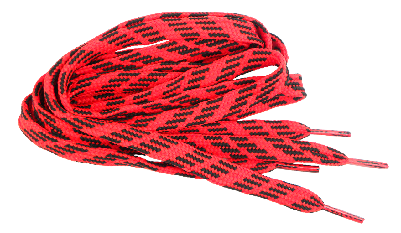 Schuhband rot/schwarz Länge 100cm