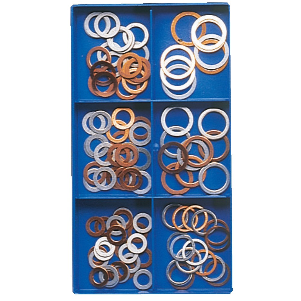 Kupfer-/Alu-Dichtring-Sortiment, 100 Teile, Kleinteile Sortimente