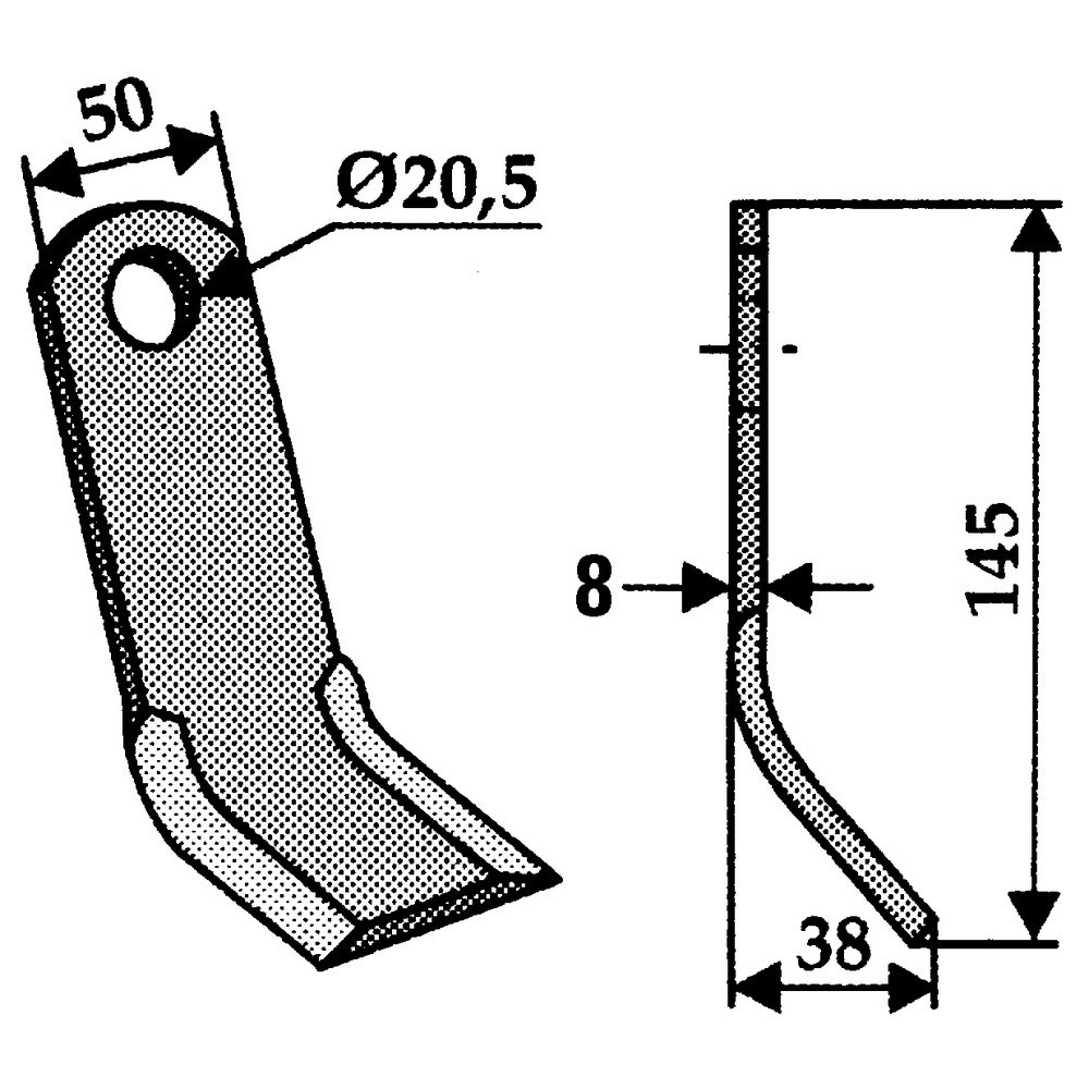 Couteau-Y pour Cosma, Hydrac DS4, Stärke 8 mm